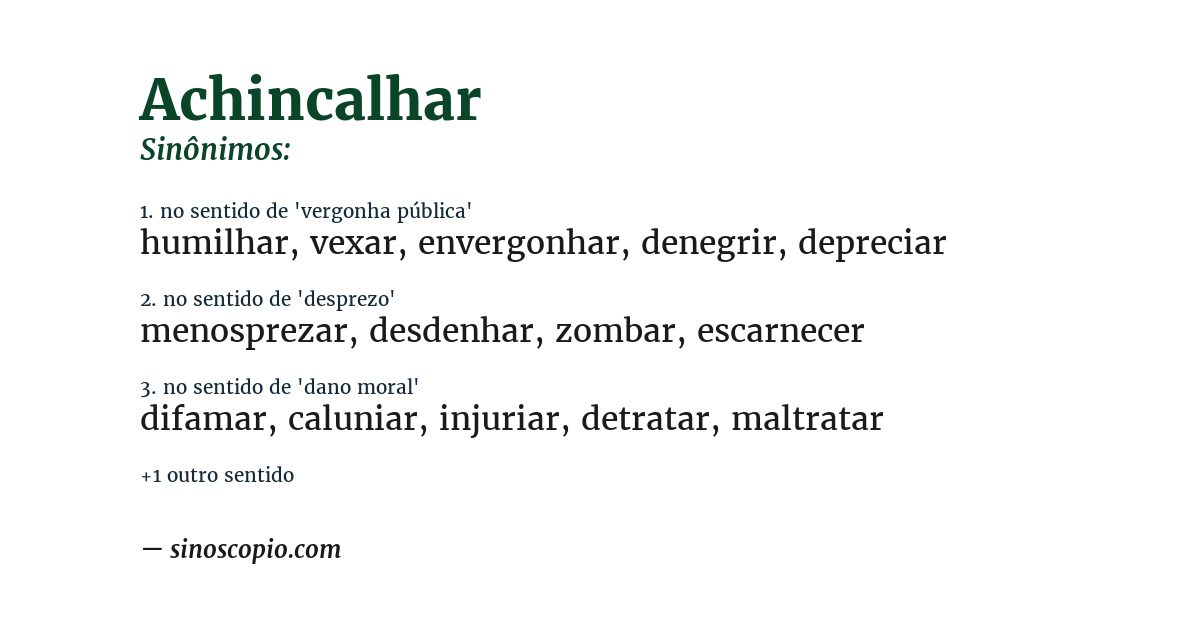 Sinônimo de achincalhar