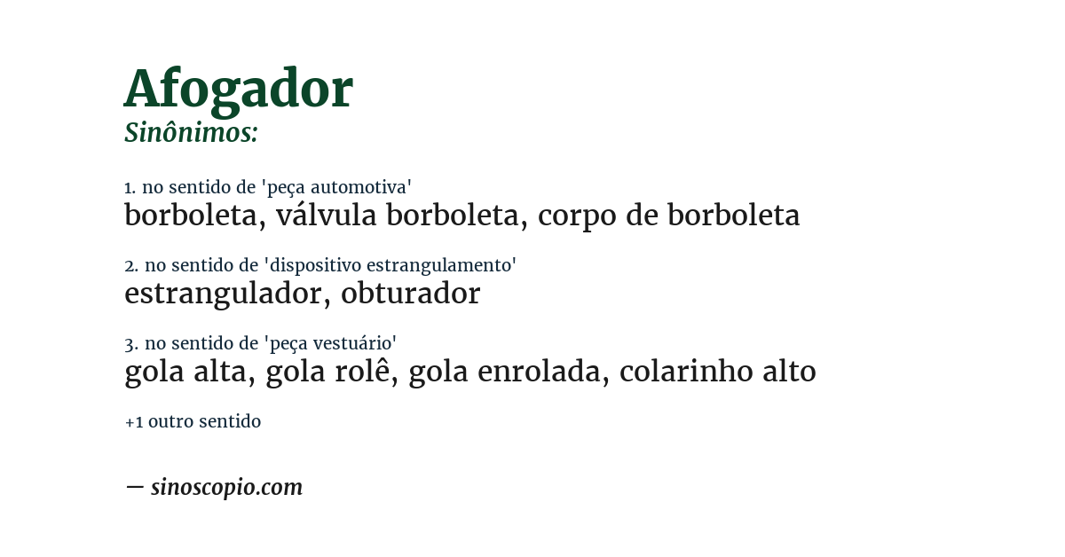 Sinônimo de afogador