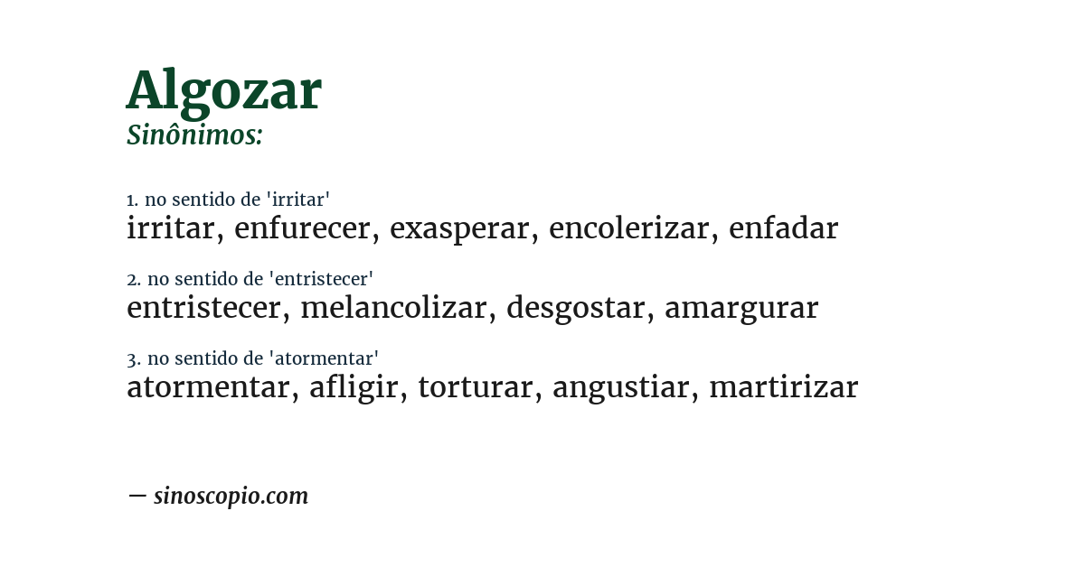 Sinônimo de algozar