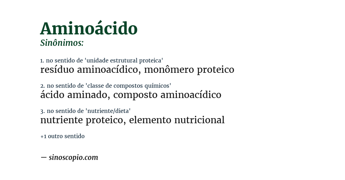 Sinônimo de aminoácido