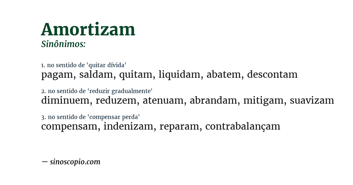 Sinônimo de amortizam