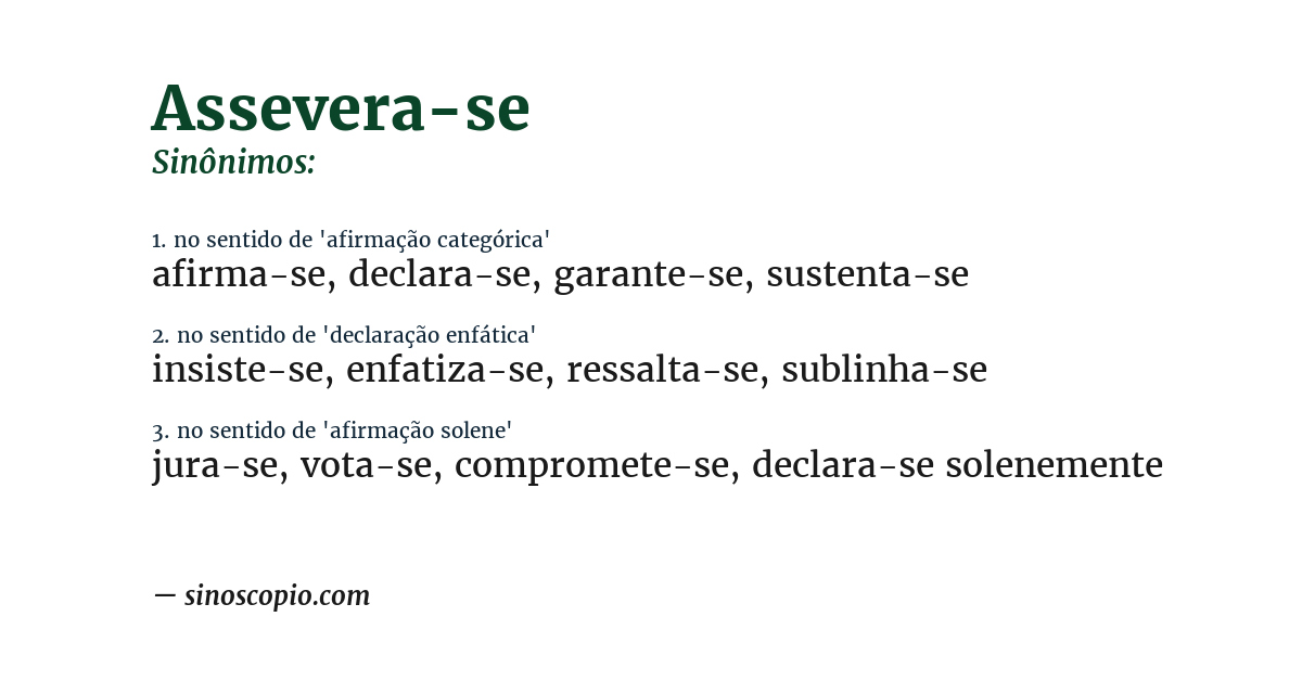 Sinônimo de assevera-se