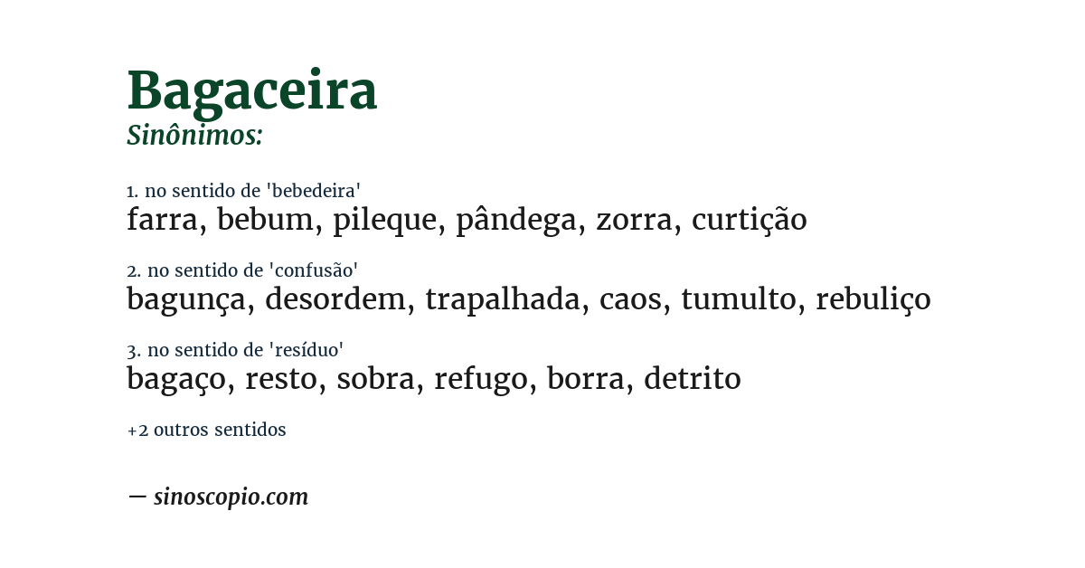 Sinônimo de bagaceira