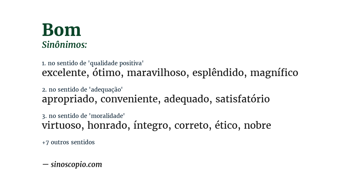 Sinônimo de bom