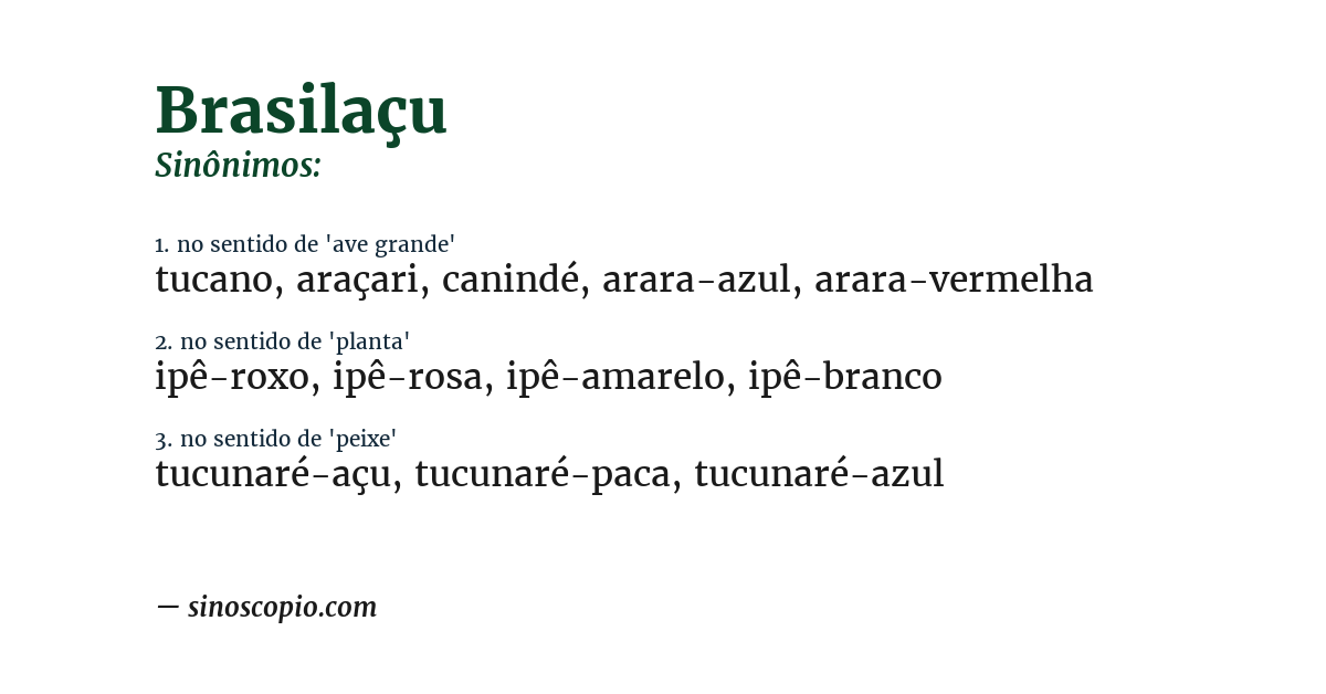 Sinônimo de brasilaçu