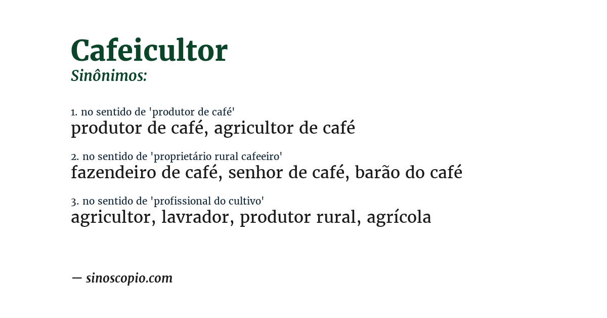 Sinônimo de cafeicultor