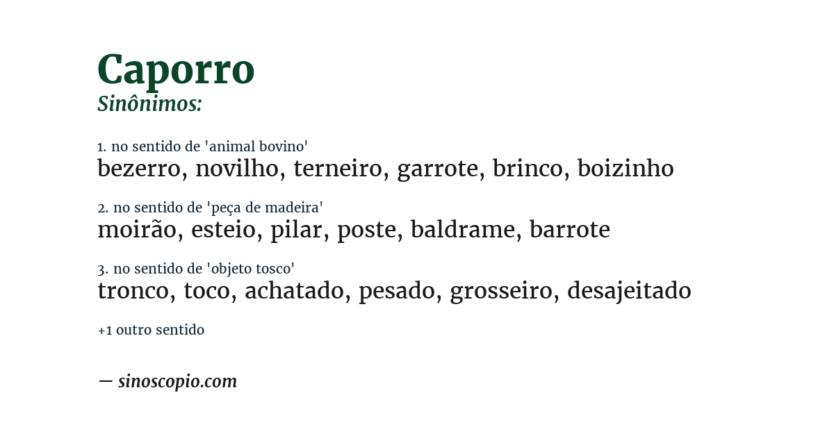 Sinônimo de caporro