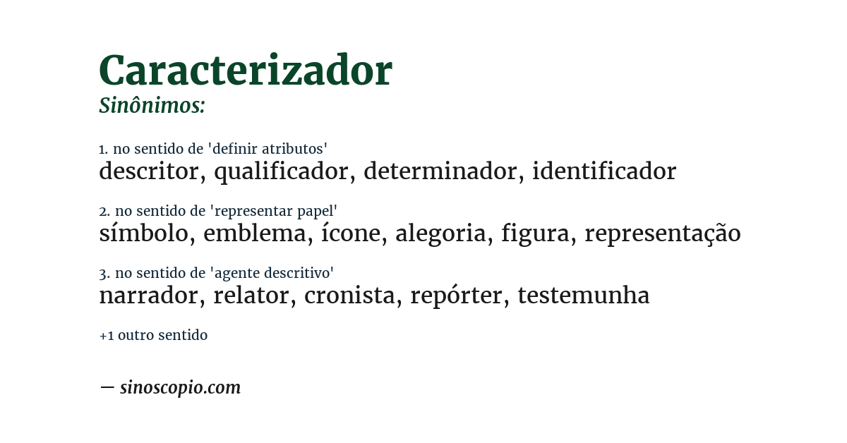 Sinônimo de caracterizador