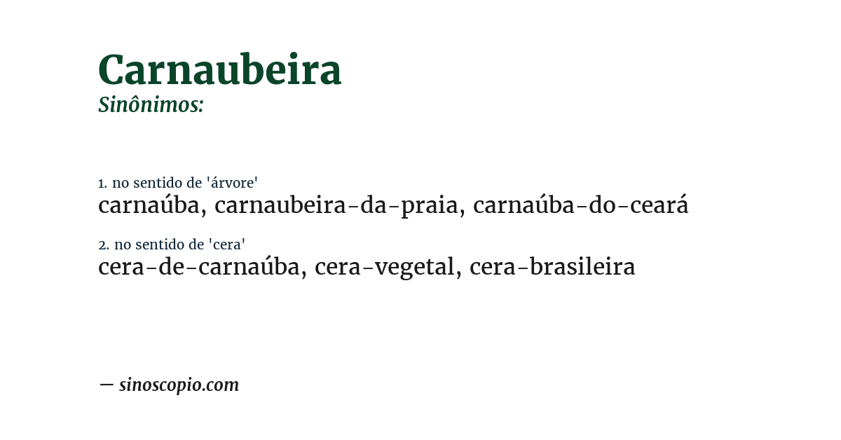 Sinônimo de carnaubeira