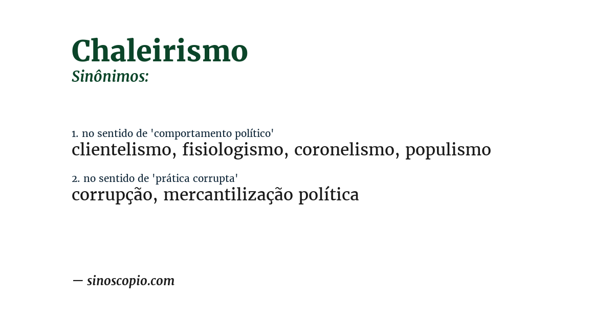 Sinônimo de chaleirismo