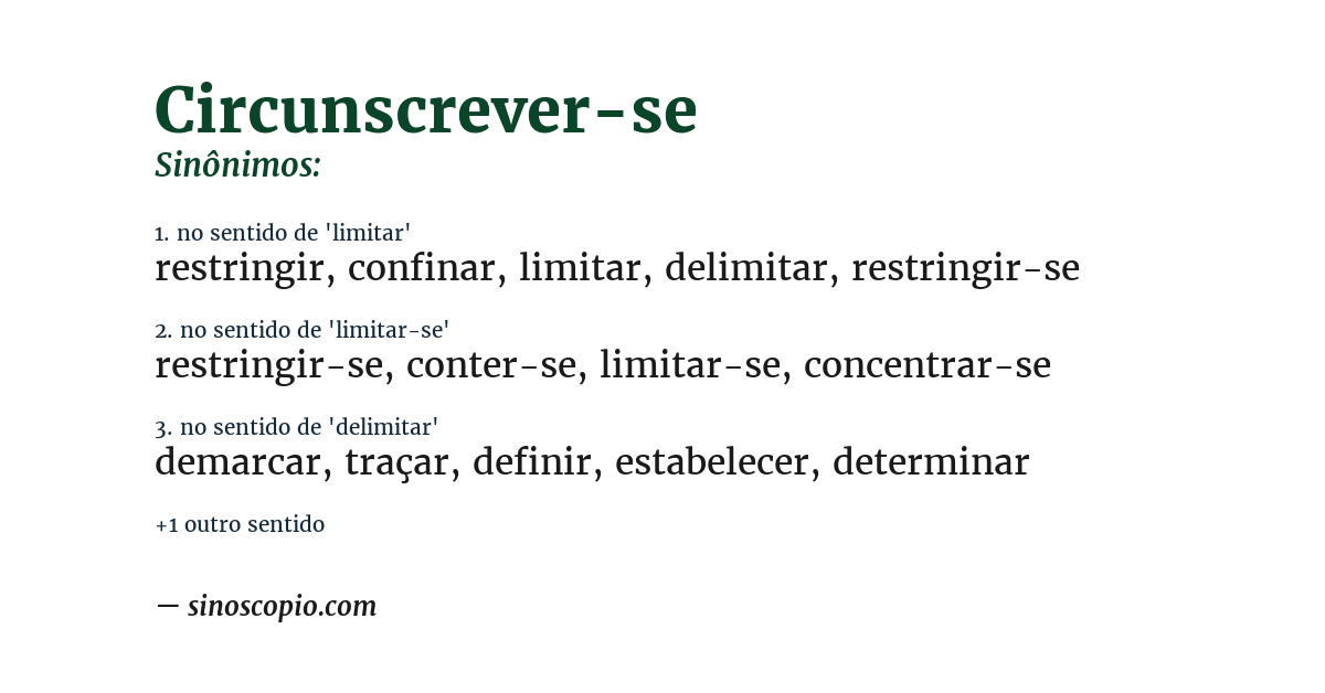 Sinônimo de circunscrever-se