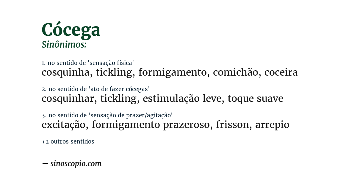 Sinônimo de cócega