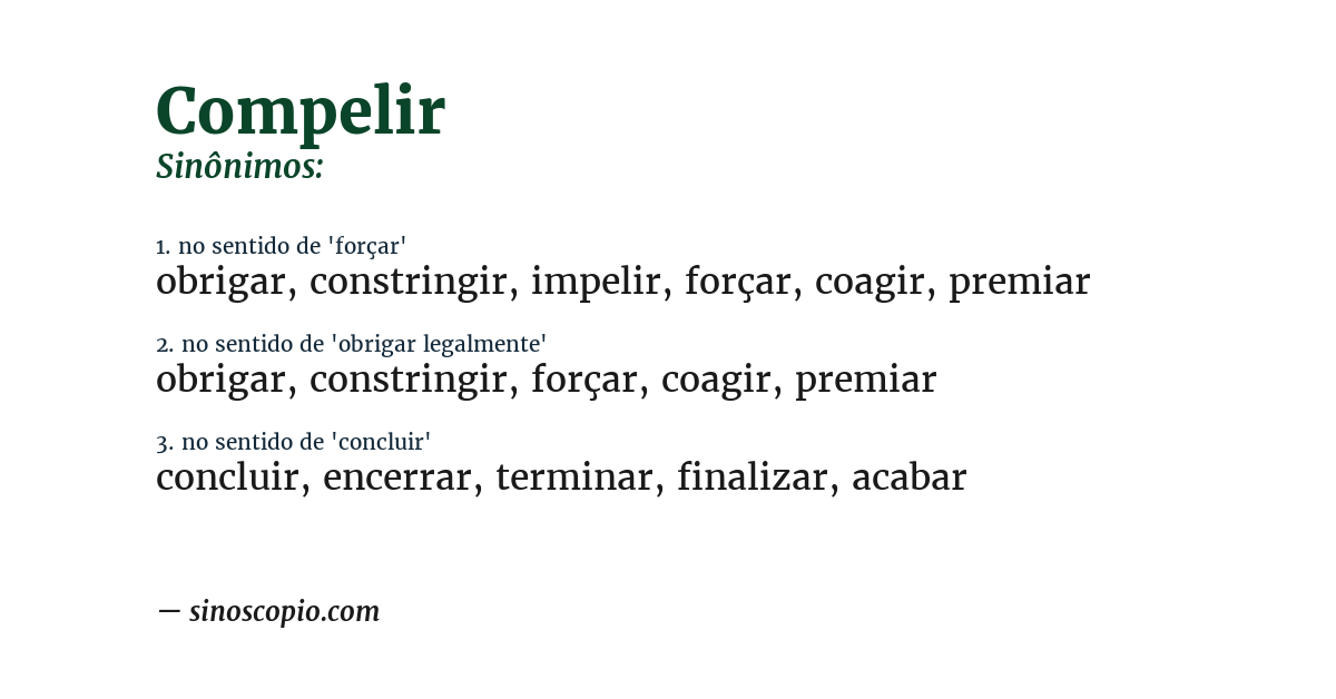 Sinônimo de compelir