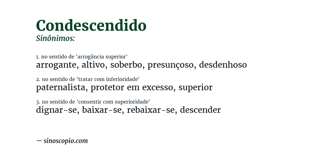 Sinônimo de condescendido