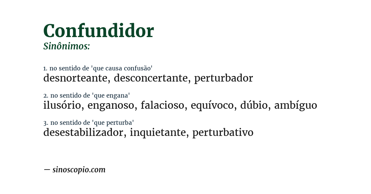 Sinônimo de confundidor