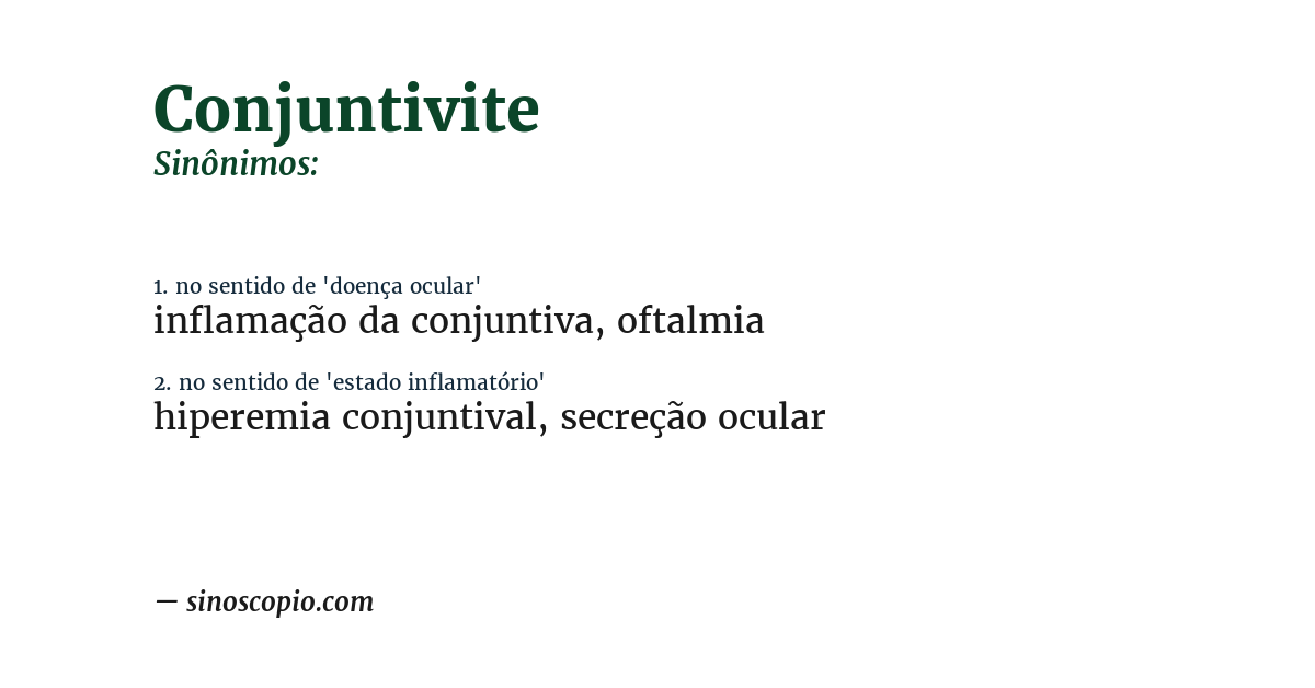 Sinônimo de conjuntivite