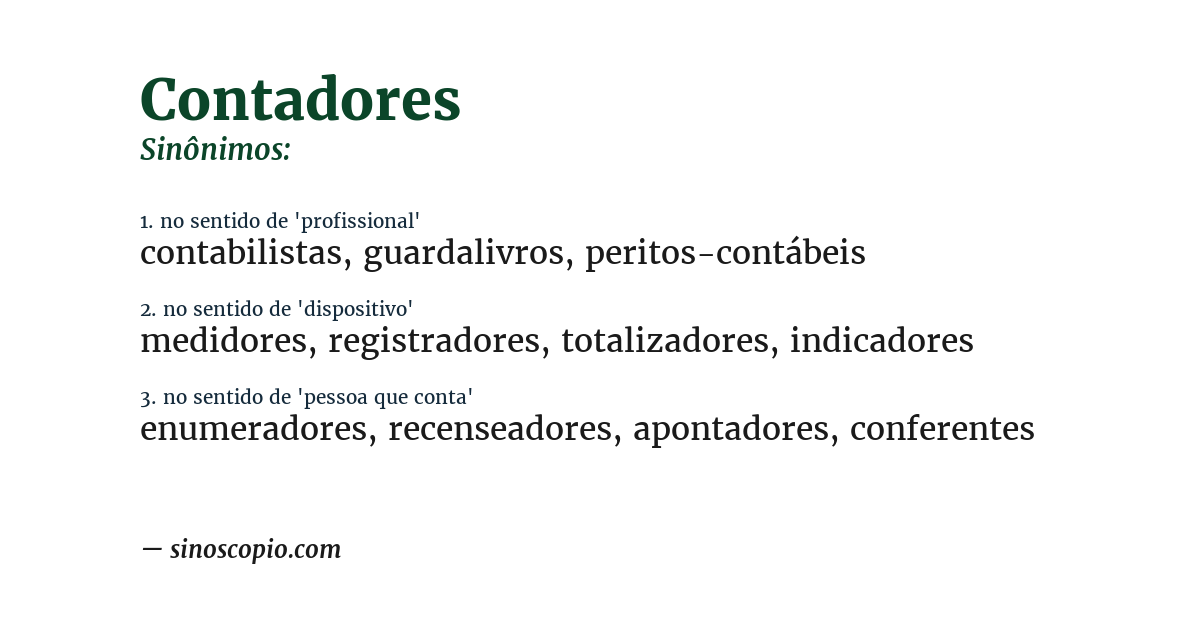 Sinônimo de contadores