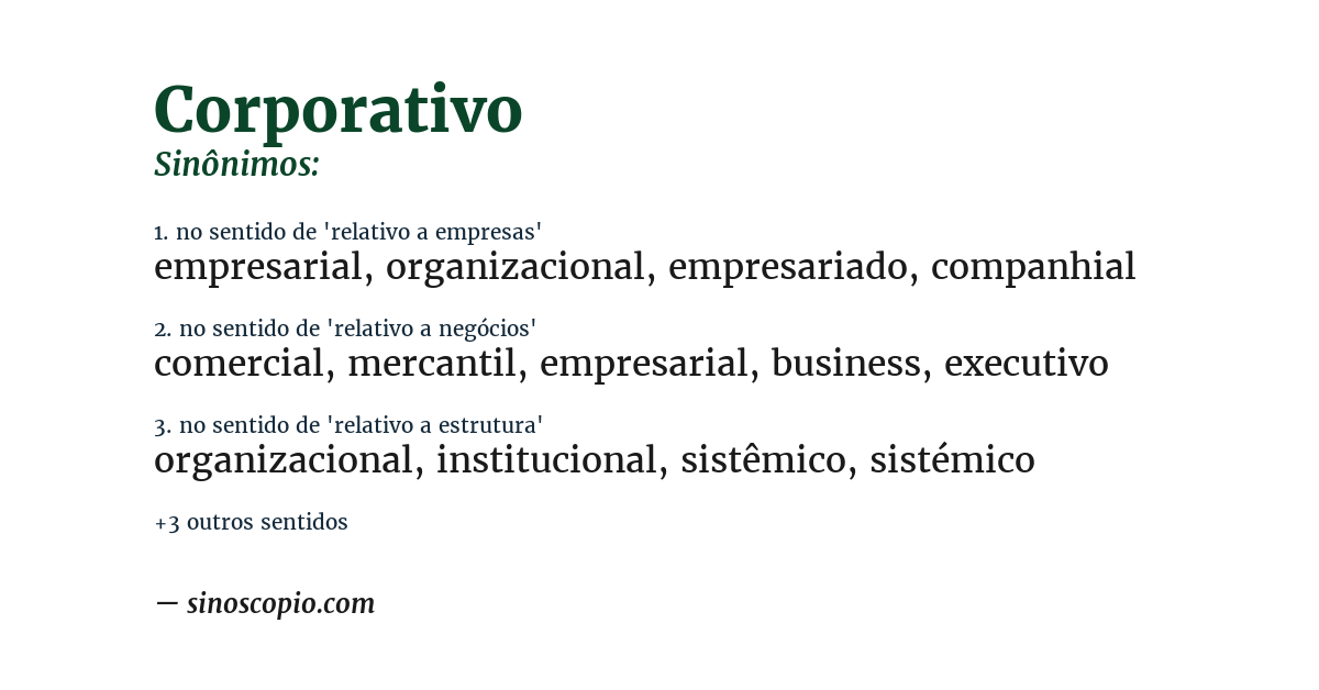 Sinônimo de corporativo