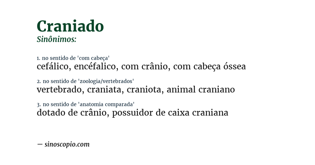 Sinônimo de craniado