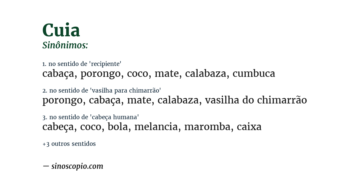 Sinônimo de cuia
