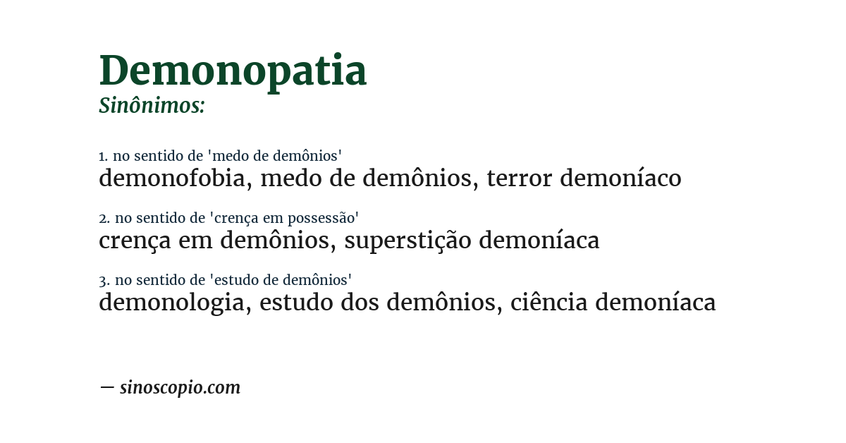 Sinônimo de demonopatia