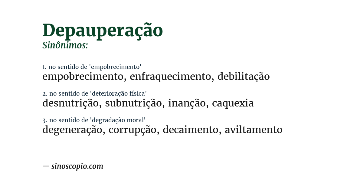 Sinônimo de depauperação