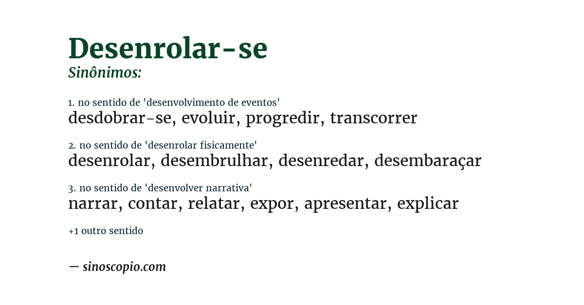 Sinônimo de desenrolar-se