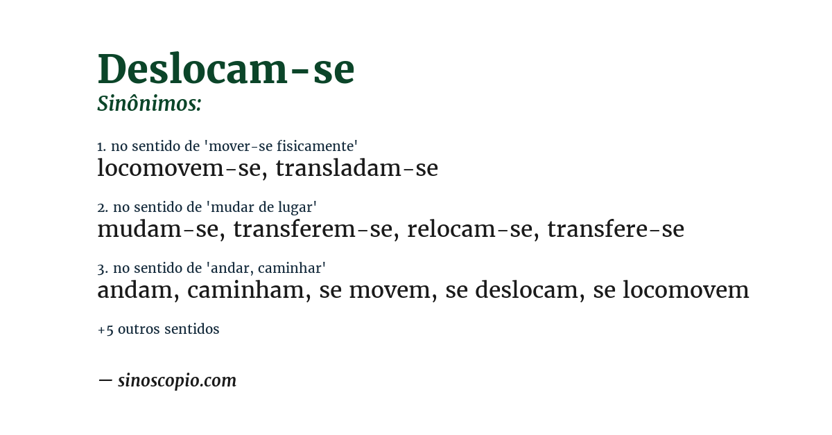 Sinônimo de deslocam-se