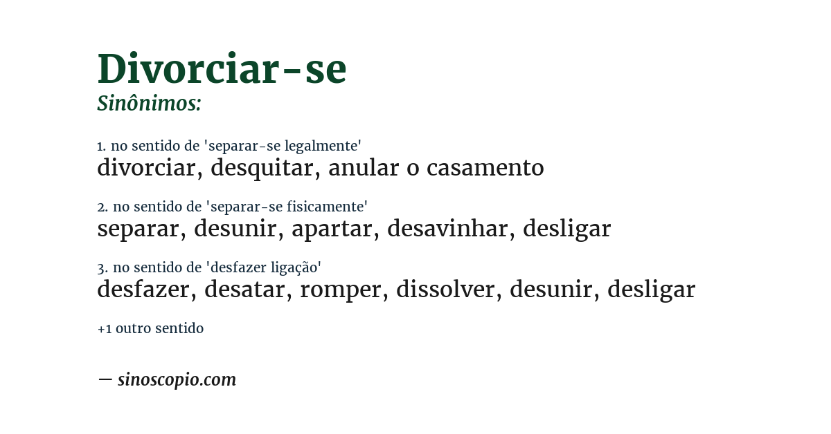 Sinônimo de divorciar-se
