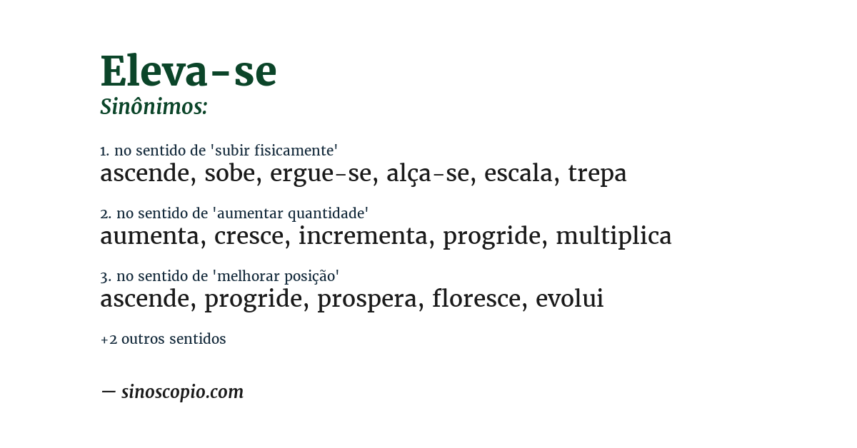 Sinônimo de eleva-se