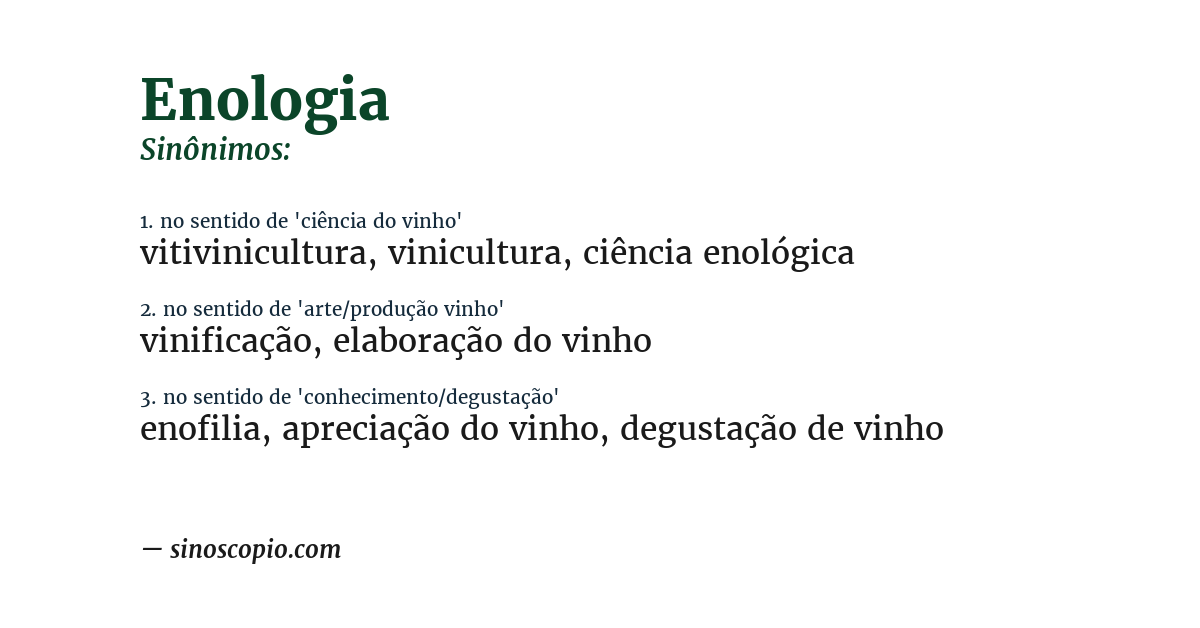 Sinônimo de enologia