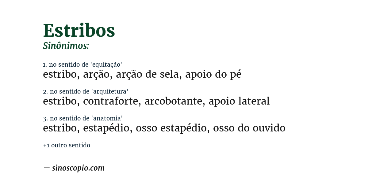 Sinônimo de estribos