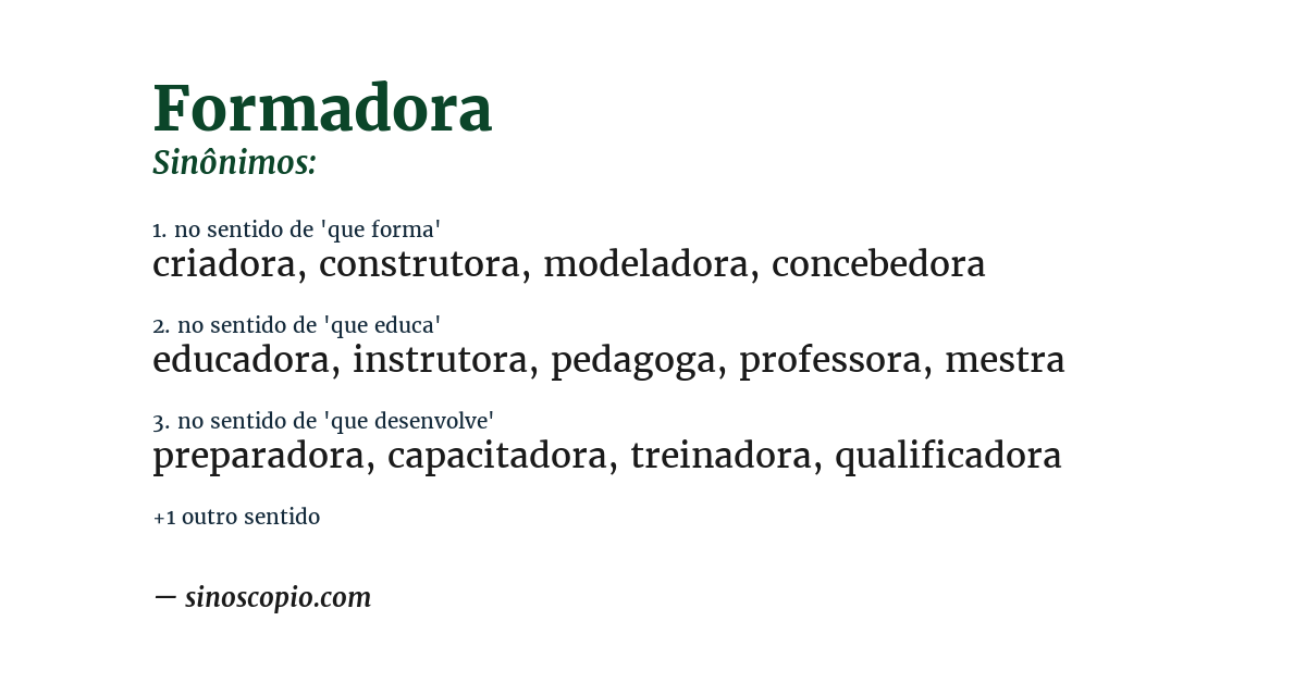 Sinônimo de formadora