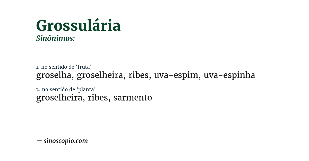 Sinônimo de grossulária