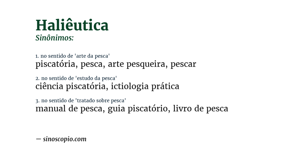 Sinônimo de haliêutica