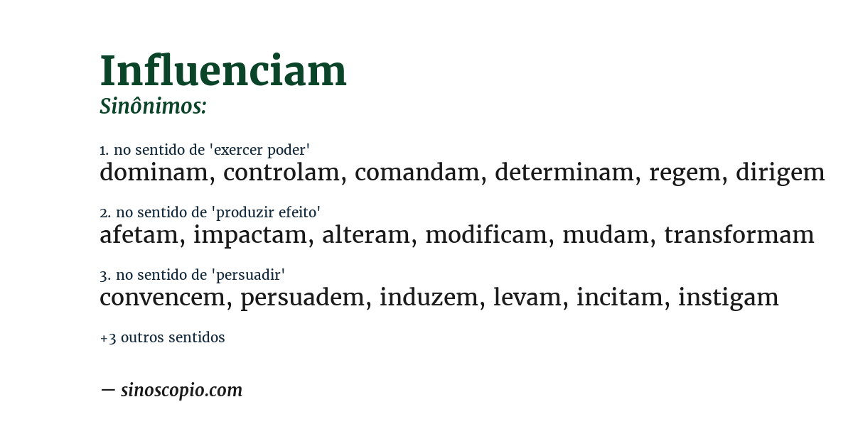 Sinônimo de influenciam