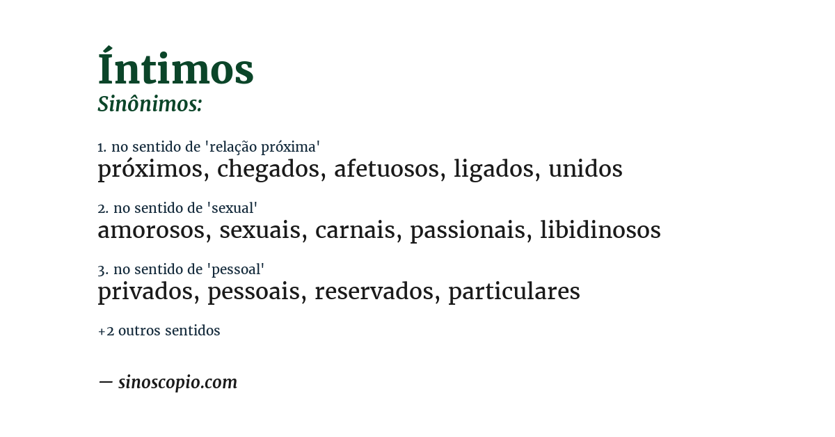 Sinônimo de íntimos