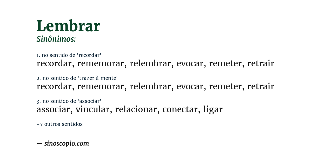 Sinônimo de lembrar