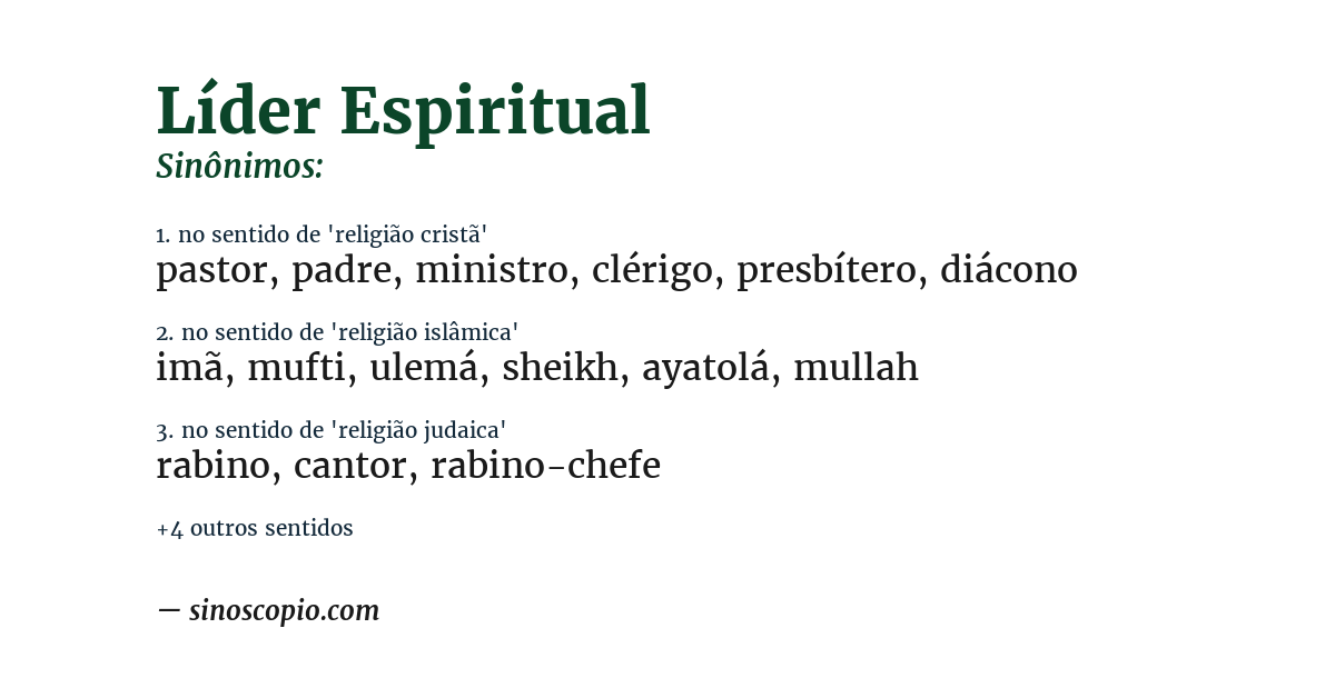 Sinônimo de líder espiritual