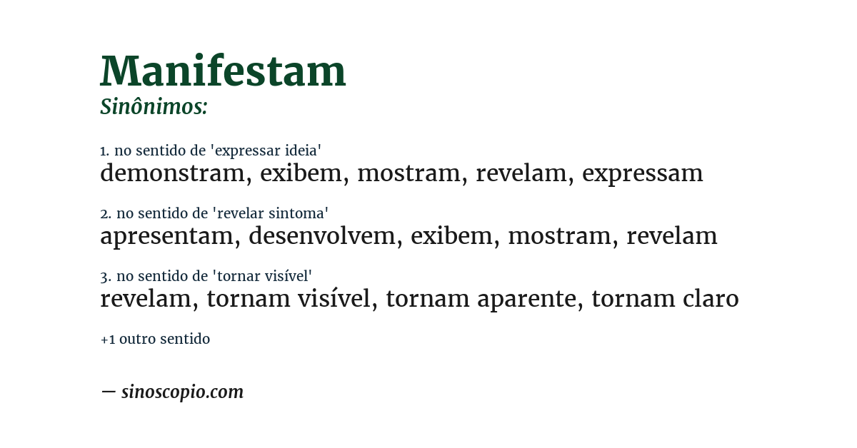 Sinônimo de manifestam