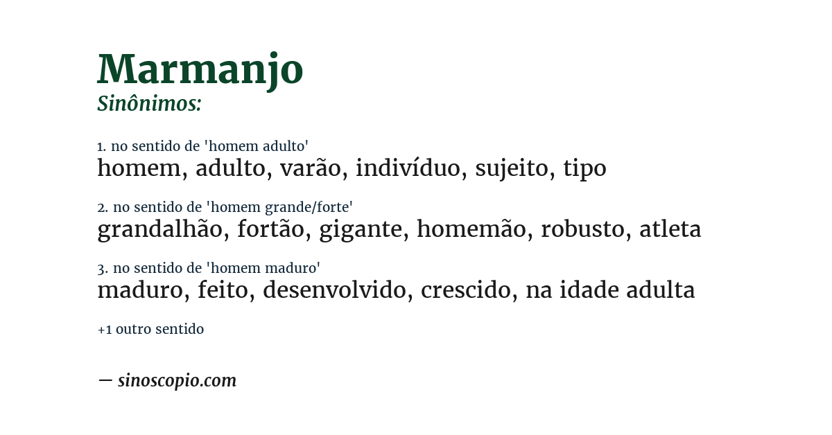 Sinônimo de marmanjo