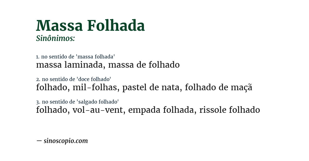 Sinônimo de massa folhada