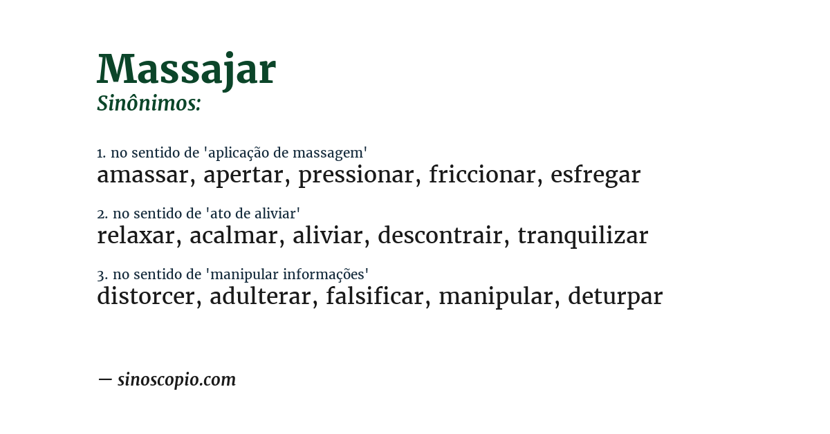 Sinônimo de massajar
