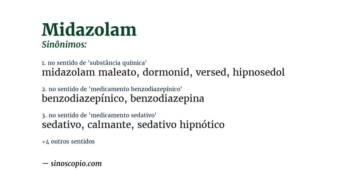 Sinônimo de midazolam