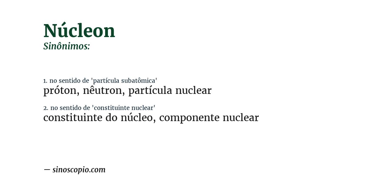 Sinônimo de núcleon