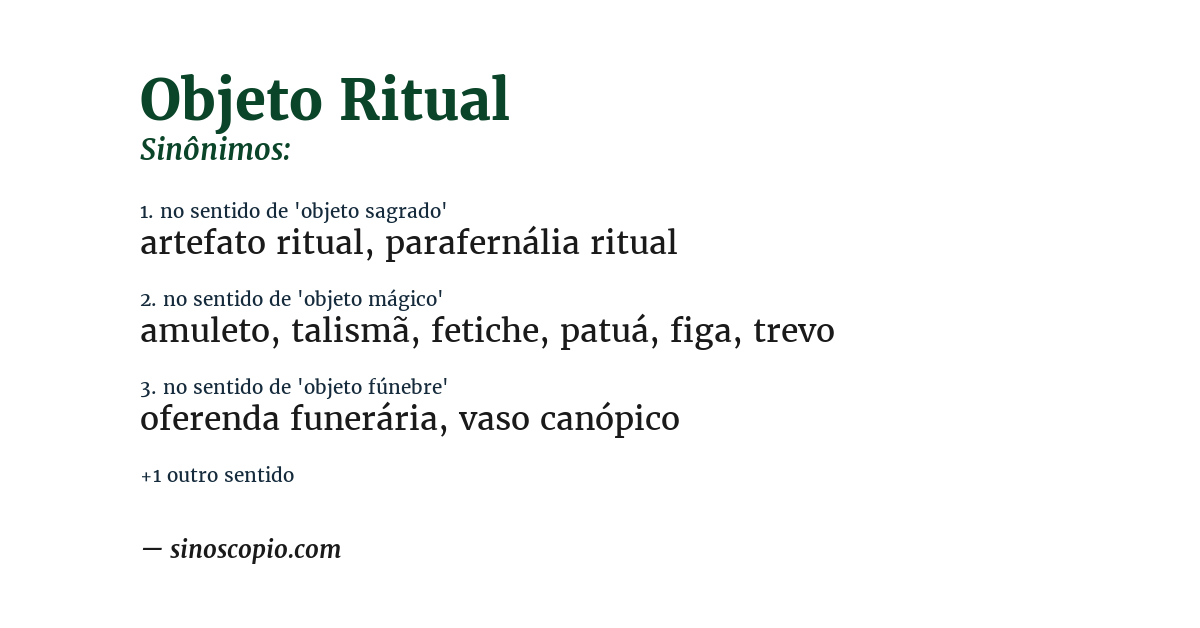 Sinônimo de objeto ritual