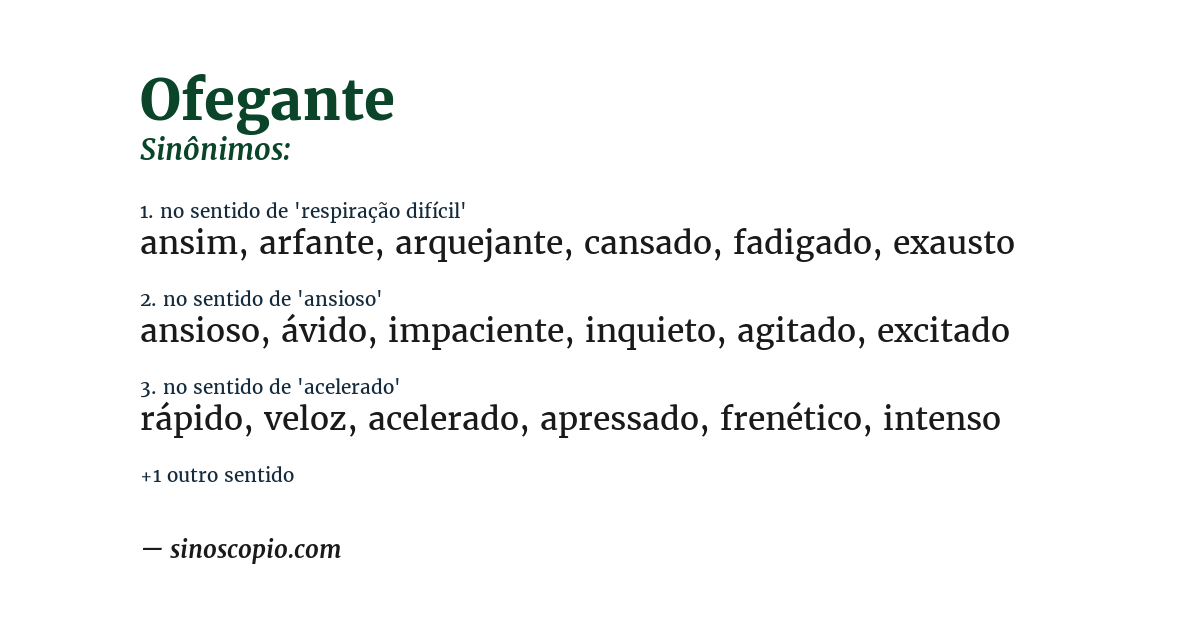 Sinônimo de ofegante