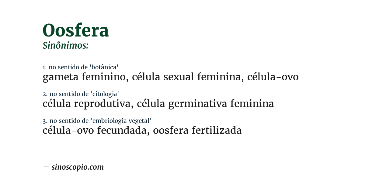 Sinônimo de oosfera