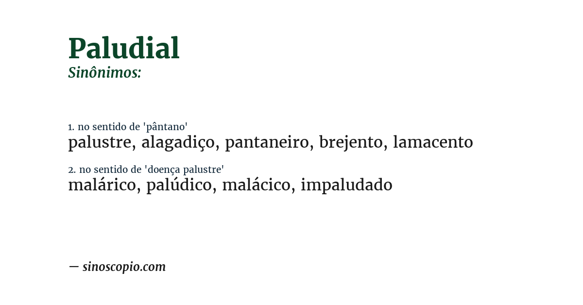 Sinônimo de paludial