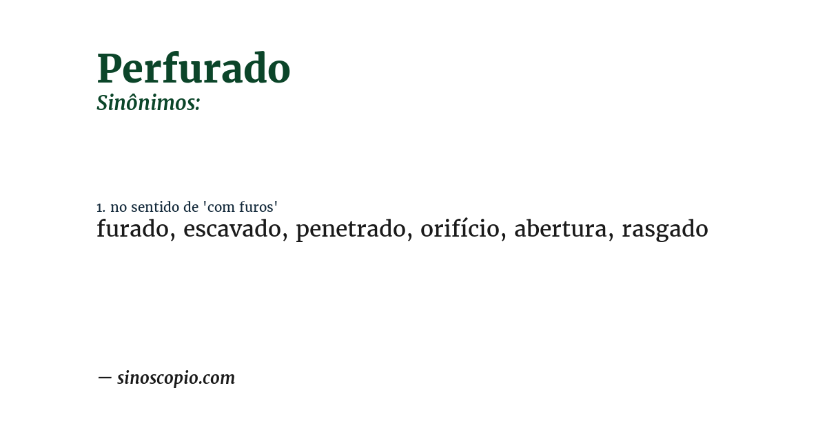 Sinônimo de perfurado